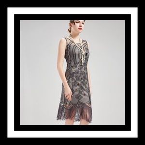 1920's Vintage Sequin Fringed Party
